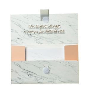 Biglietto Pochette Matrimonio Bouquet Effetto Marmo