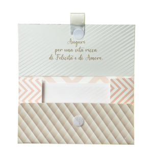 Biglietto Pochette Matrimonio “Felice Matrimonio” Bouquet Fantasia Geometrica