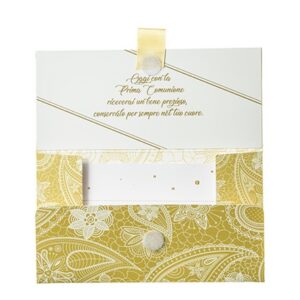 Biglietto Pochette “Prima Comunione” Mandala Oro Biglietto Pochette “Prima Comunione” Mandala