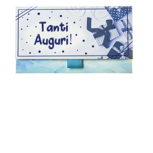 Biglietto Pochette Compleanno “Tanti Auguri” Boxes Blu