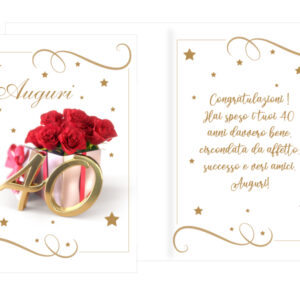 Biglietto auguri 50 anni compleanno Rosa Donna - Parole di Carta