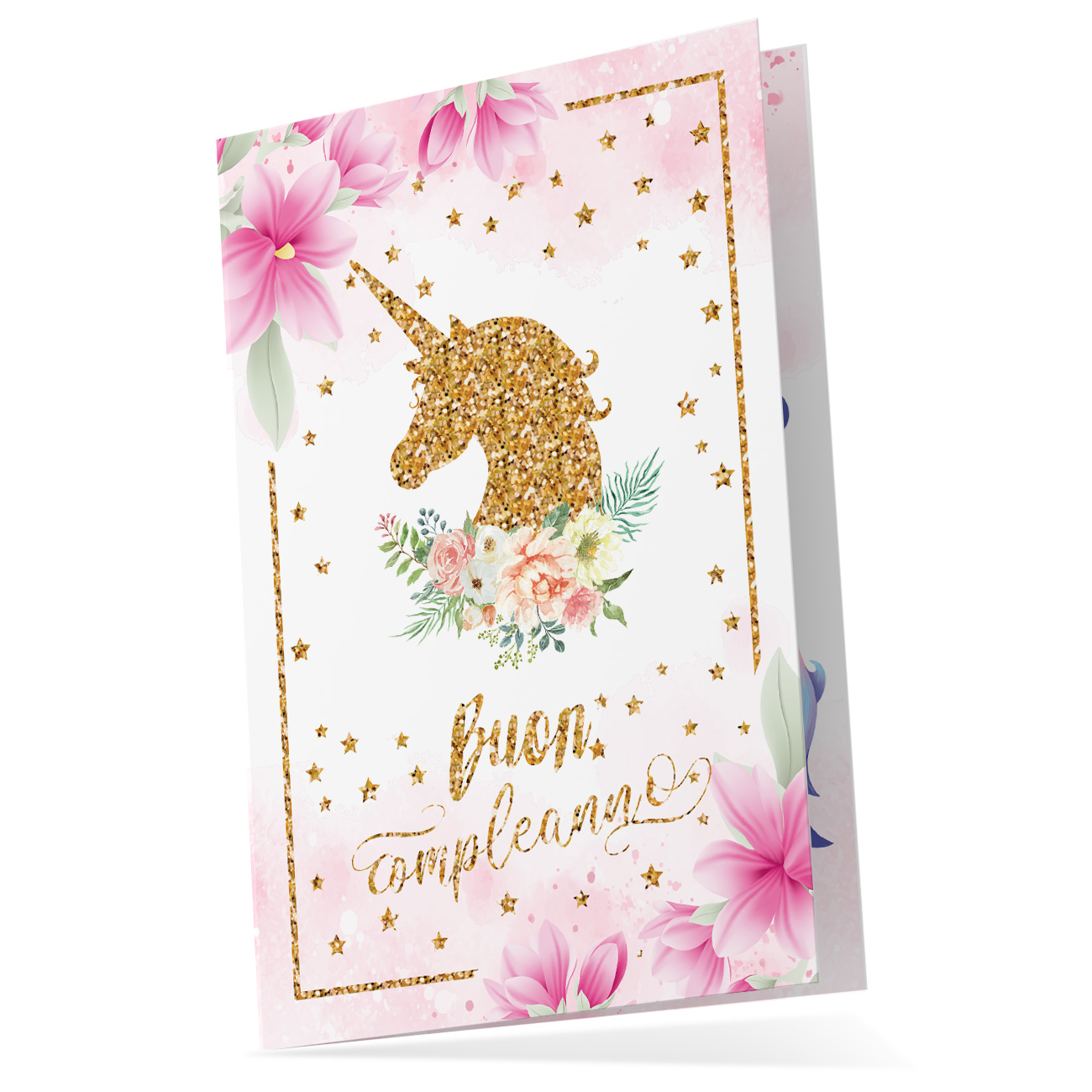 Biglietto di auguri di compleanno con unicorno - Parole di Carta