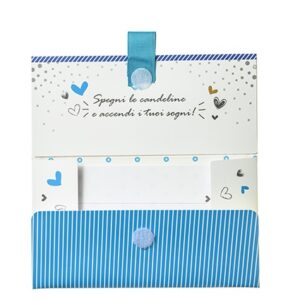 Biglietto Pochette Compleanno “Buon Compleanno” Birthday Cake Azzurro