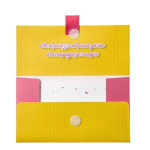 Biglietto Pochette  “Prima Comunione” Rosa & Giallo